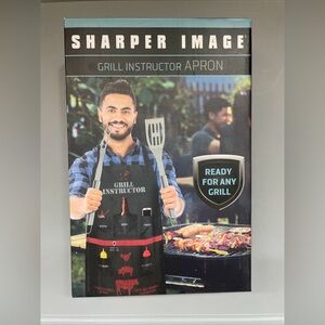 Sharper Image Grill Instructor Apron Backyard BBQ Barbecue Chef NEW  Fathers Day
